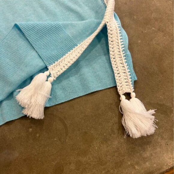 Light Blue Tassel Trim Women's Top - Picture 6 of 10